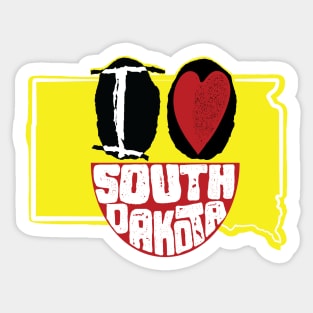 I Love South Dakota Smiling Happy Face Sticker